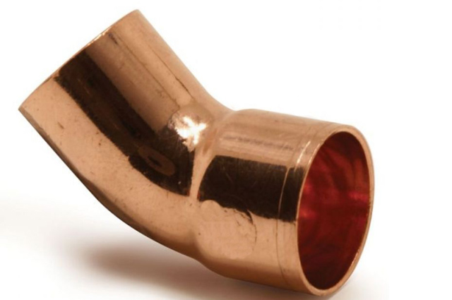  Медный однораструбный отвод 45 ̊ 5/8